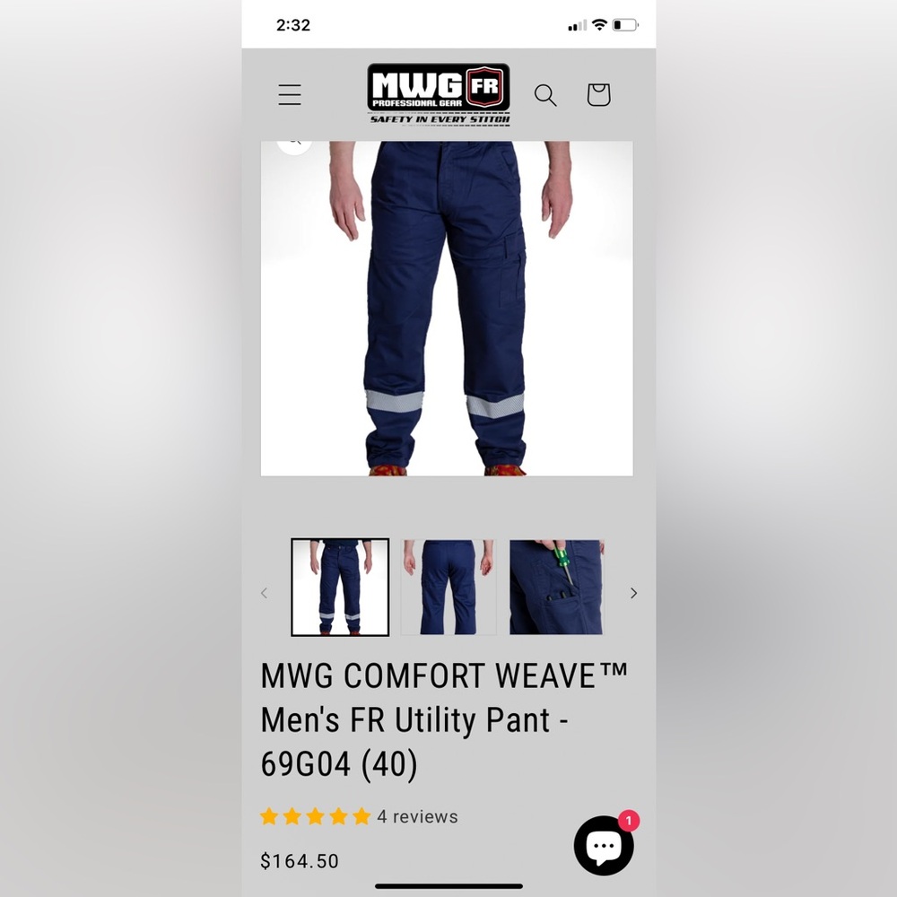 MWG comfort weave 40/30 Men’s utility pants